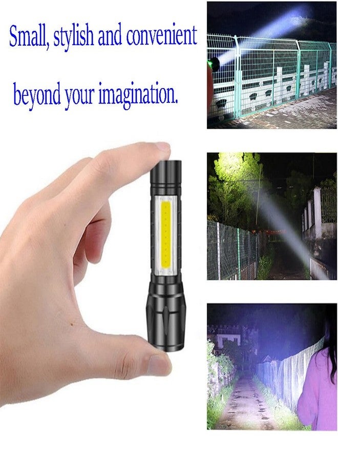 DOTCOM LED Emergency Handheld Flashlight USB Rechargeable Flashlight 3 Modes Adjustable Focus,Portable Waterproof LED Flashlight with COB Side Lights，Best Tactical Torch for Hurricane (1pack) - Image 2